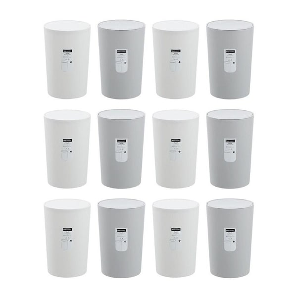 12PK Boxsweden Touch Swing Quick and Easy Home/Office Bin Round 7.5L Assorted