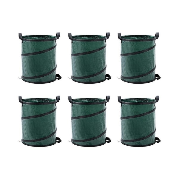 6PK Boxsweden Durable Garden Foldable/Pop Up Bag with Carry Handle 98L 56cm