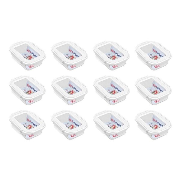 12PK Lemon & Lime Yorkshire Durable Glass Fresh Lock Food Container 375ml