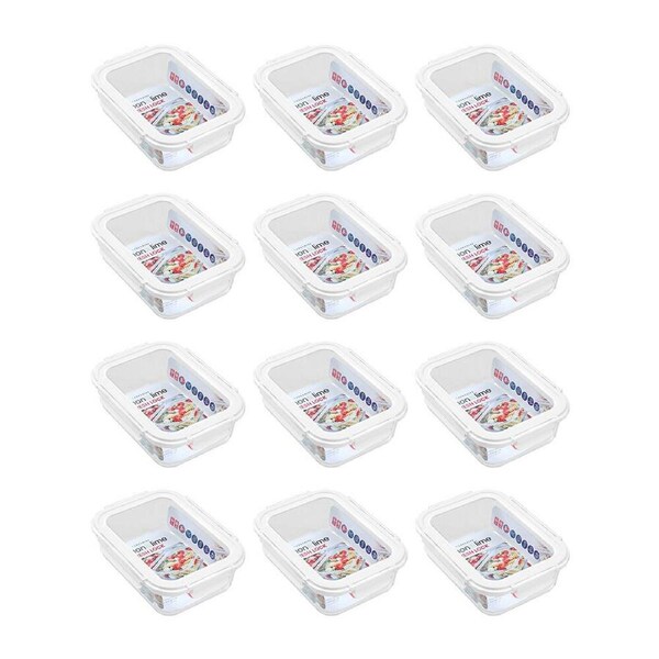 12PK Lemon & Lime Yorkshire Durable Glass Fresh Lock Food Storage Container 1.5L