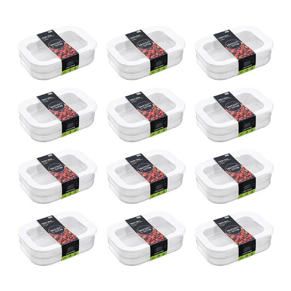 12PK Lemon & Lime Fresh Seal 2 Section Stackable Fridge Food Storer 2x750ml