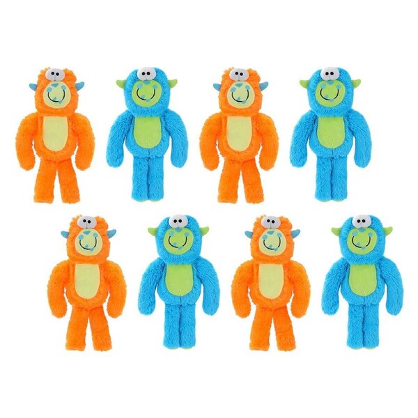 8PK Paws & Claws Monster Ziggle Soft Plush Pet/Dog Squeaky Toy 34cm Assorted