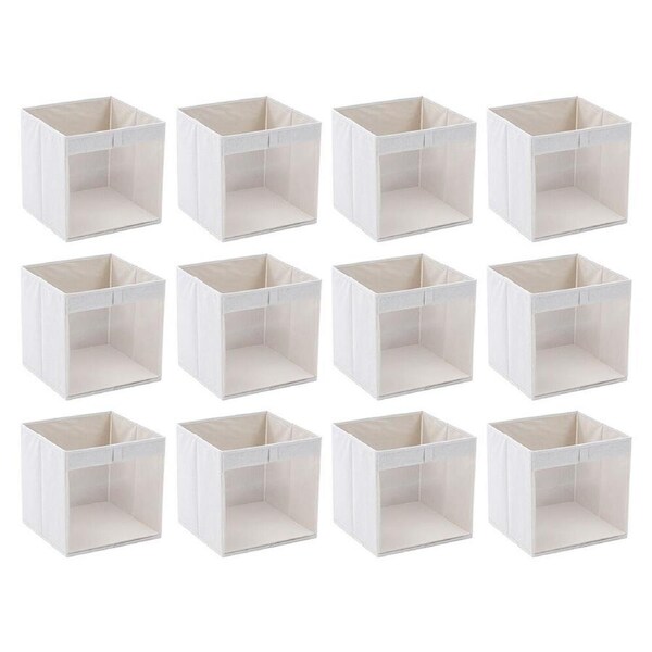 12PK Boxsweden Kloset Linen Foldable Wardrobe Organising Storage Cube 30x30x30cm