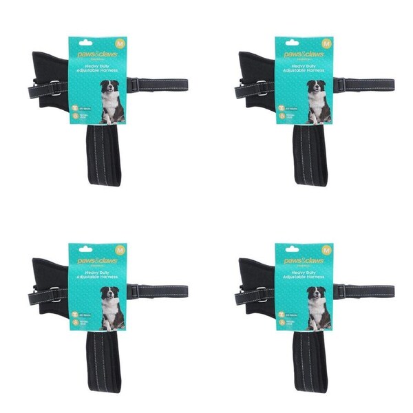4PK Paws & Claws Strong Secure Lock Soft Padded Pet Harness Medium 65-80cm
