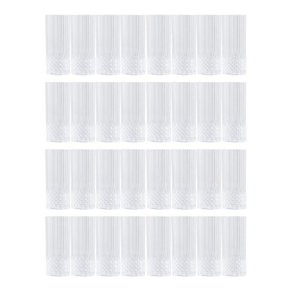 32pc Lemon & Lime Crystal Deco Plastic Reusable Durable Tall Tumbler 390ml