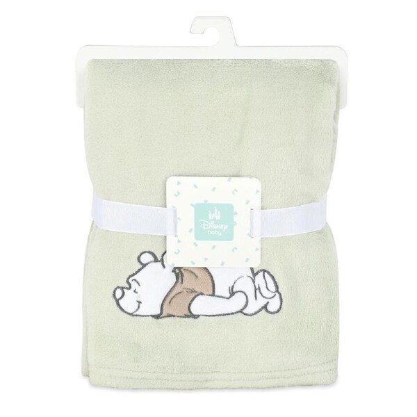 Disney Pooh Baby/Kids Polyester Velour Applique Stroller/Pram Blanket 76x101cm