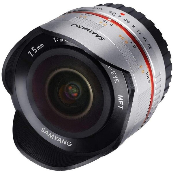 Samyang 7.5mm F3.5 Fisheye UMC II MFT Camera Lens For Panasonic Lumix G SLVR