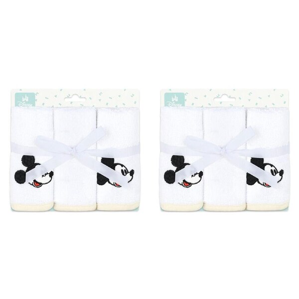 6pc Disney Mickey Baby/Kids Cotton Bath Washers/Washcloth 25x25cm Washable
