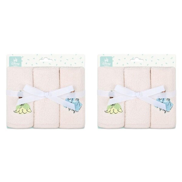 6pc Disney Princesses Baby/Kids Cotton Bath Washers/Washcloth 25x25cm Washable