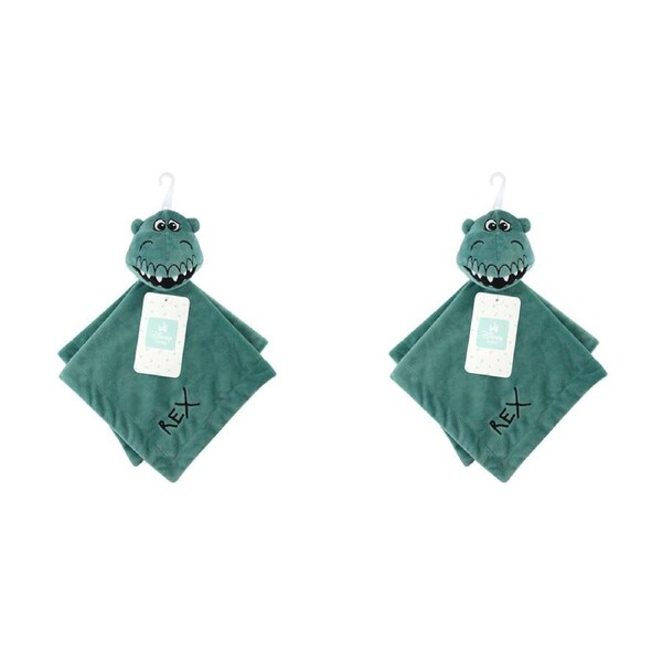 2PK Disney Rex Baby/Kids Polyester Plush Security Comfort Blanket 31x31cm Green