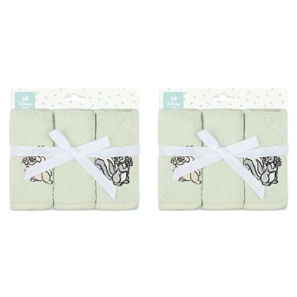 6pc Disney Bambi Baby/Kids Cotton Bath Washers/Washcloth 25x25cm Washable