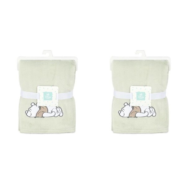 2PK Disney Pooh Baby/Kids Polyester Velour Applique Stroller Blanket 76x101cm