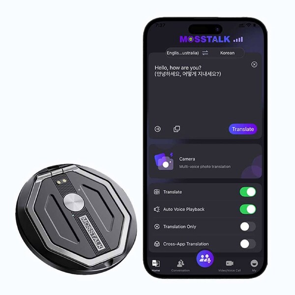 Mosstalk AI Voice Recorder Notetaker Language Translate Device Translation