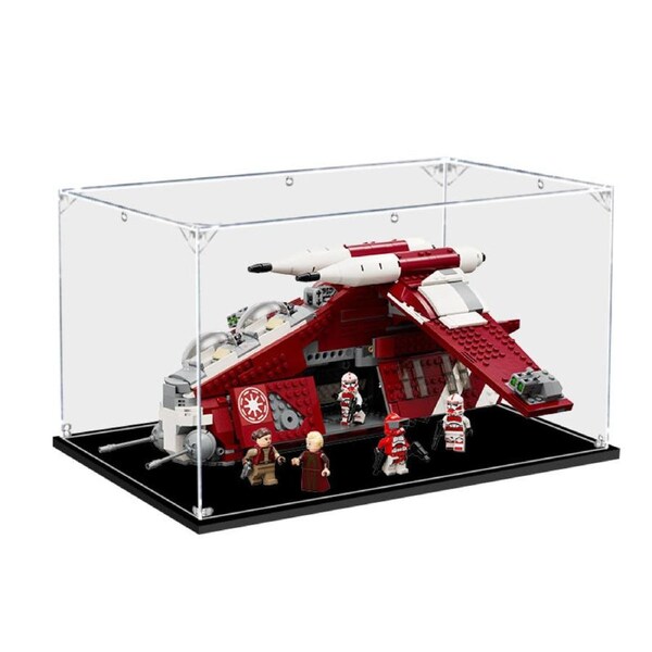 Acrylic Display Case for LEGO 75354 Star Wars Coruscant Guard Gunship Figure Storage Box Dust Proof Glue Free