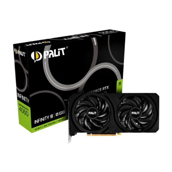 PALIT RTX4060 INFINITY 2 8GB GDDR6 128bit 3-DP HDMI2.1a Maximum Digital Resolution 4K at 240Hz or 8K at 60Hz with DSC, HDR