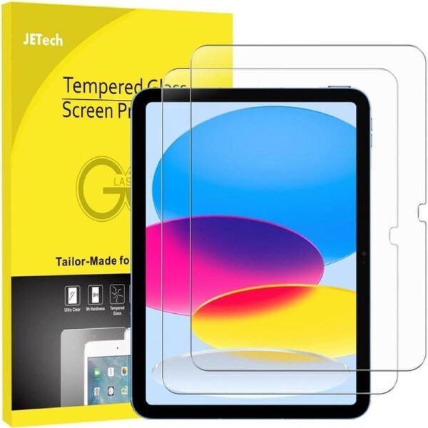 JETech Screen Protector for iPad 10 (10.9-Inch, 2022 Model, 10th Generation), 9H Tempered Glass Film, HD Clear, 2-Pack