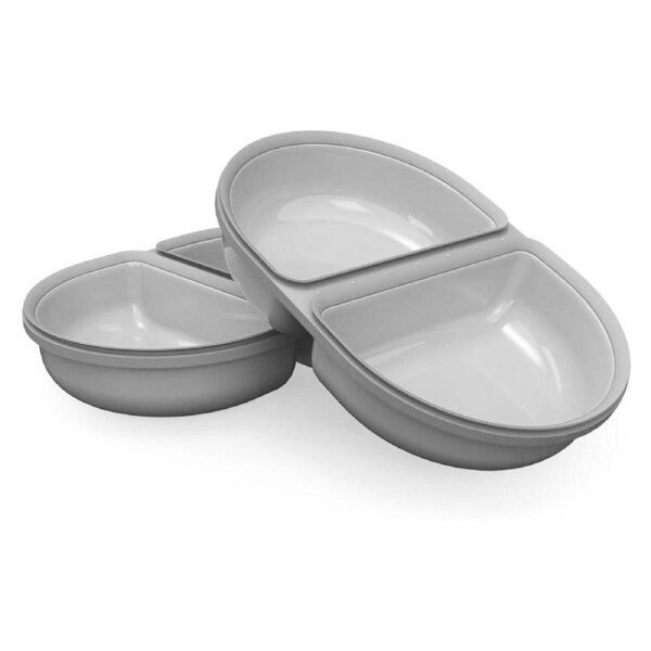 Sure PetCare SureFeed Split Feeder Bowl in Grey - 2 Pack