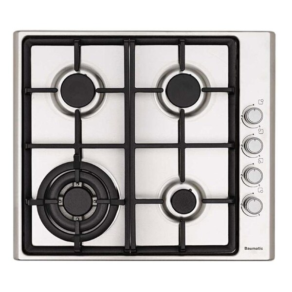 Baumatic 60cm 4 Burner Stainless Steel Gas Cooktop