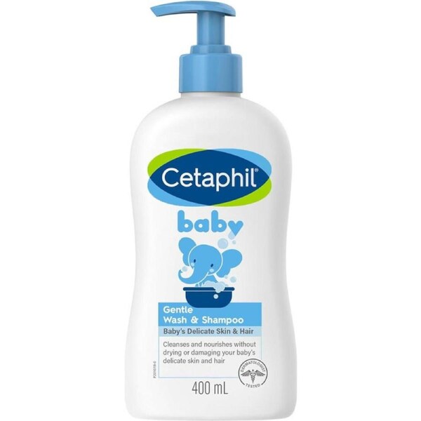 CETAPHIL Baby Gentle Wash and Shampoo 400ml, Suitable for Newborns & Infants, With Glycerin & Panthenol, Hypoallergenic, Dermatologist Tested, Paraben-Free, Tear-Free