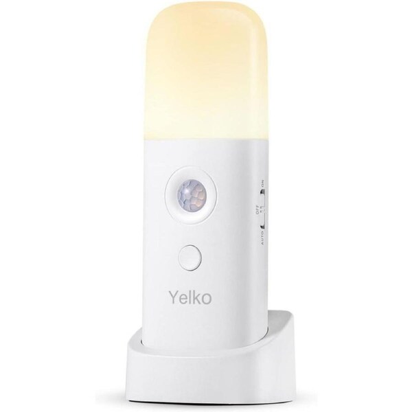 YELKO Motion Sensor Night Light, 2000mAh Rechargeable Night Lights Battery Powered, PortableDimmable Nightlights with 5 Brightness Levels for Kids,Adult