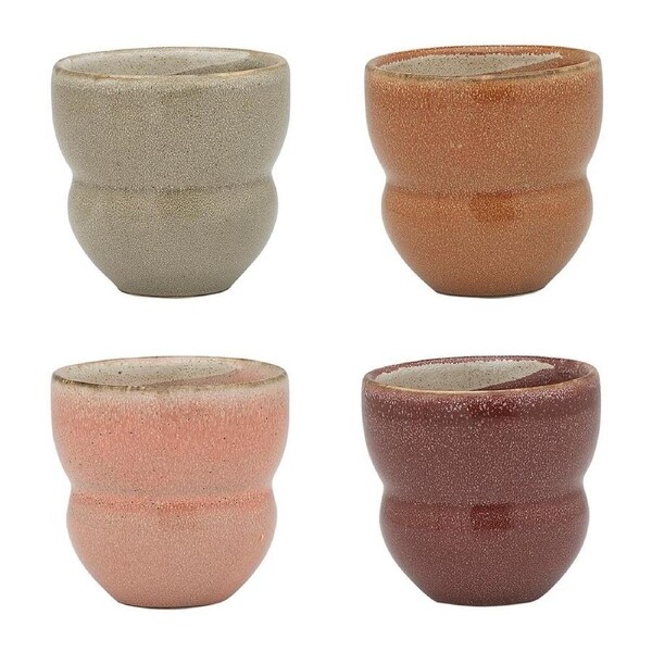 4pc Ecology Galet Stoneware Espresso Coffee Cups 90ml Durable Drinkware Berry