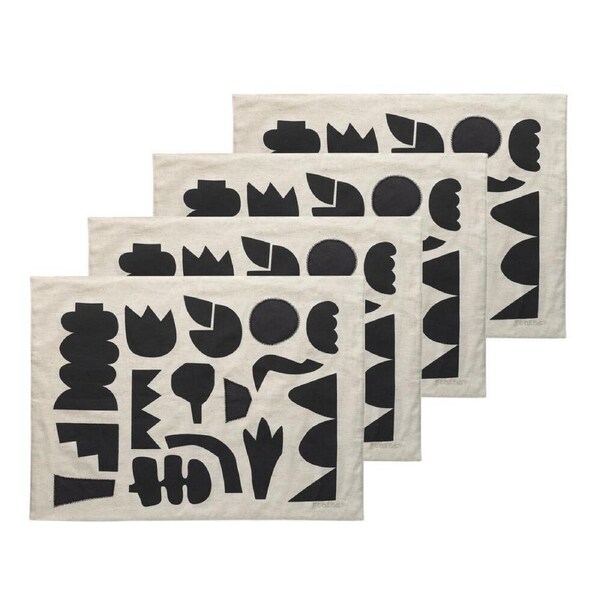 4pc Ecology Garnet Cotton/Linen Printed Placemats 38x53cm Dining Table Decor