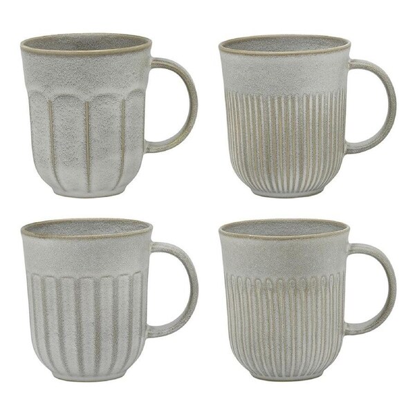 4pc Ecology 330ml Stoneware Chapel Coffee/Tea Mugs 12.5x10.5cm Drinkware Grey