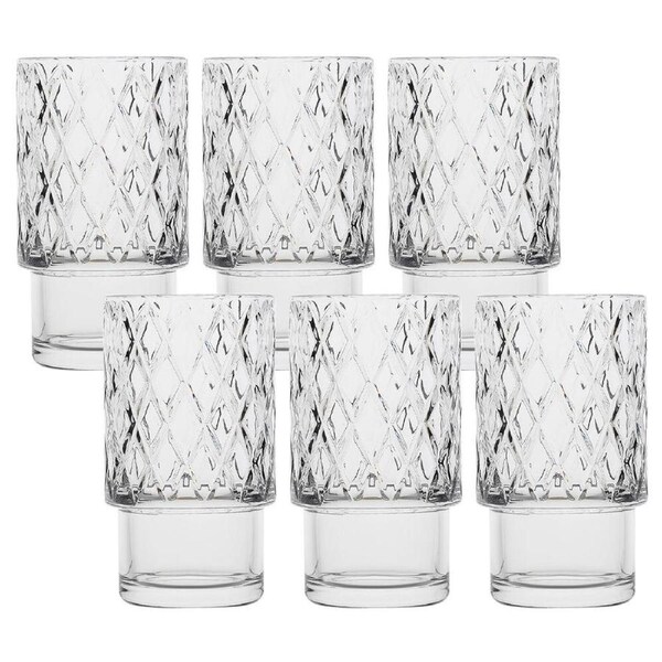 6pc Ecology Dante Glass Hi Ball Tumblers Water/Juice Drinking Cup 370ml Clear