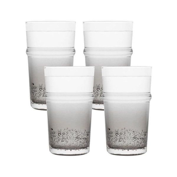4pc Ecology Dion 400ml Hi Ball Tumbler Drinking Cup Glassware Smoke Grey