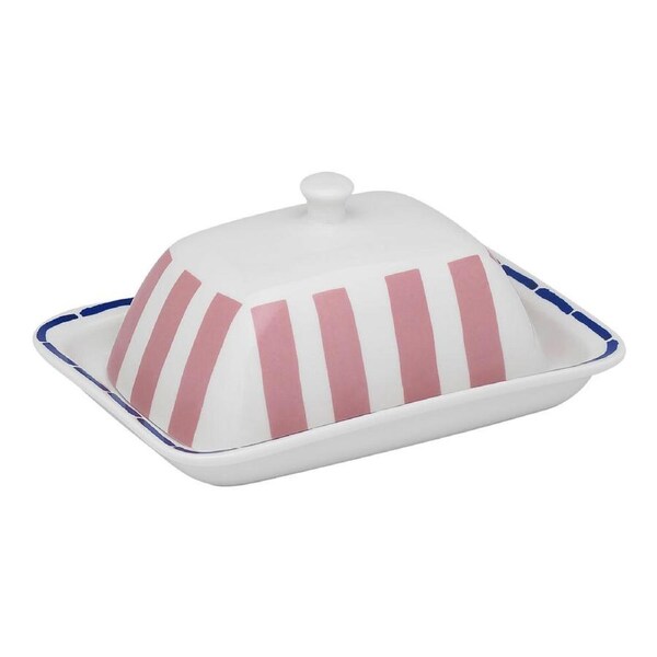 Porto Valentina Porcelain Butter Dish Food Storage Container w/ Lid 15x10cm