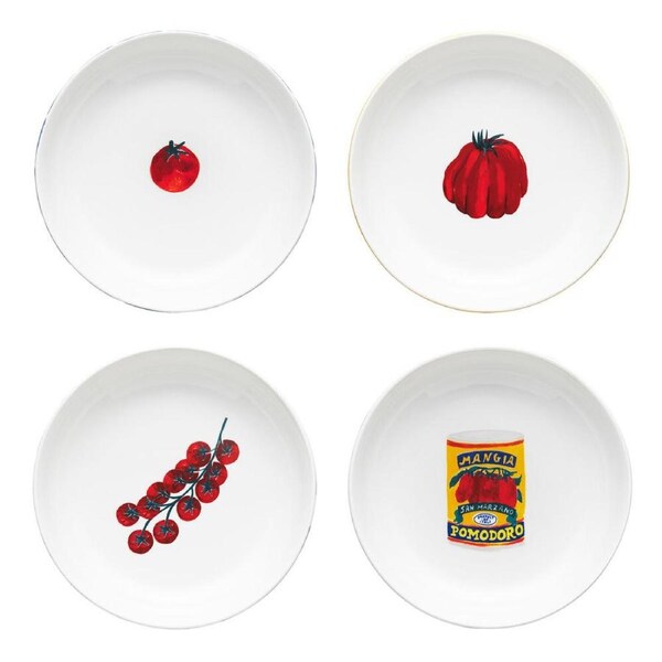 4pc Porto Valentina Porcelain Pasta Bowls Food Dish Tableware 21.5cm Assorted