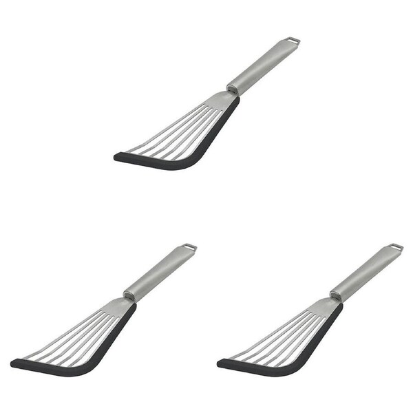3PK Ecology Provisions Silicone Edge Long Slotted Turner 8.5x31.5cm Utensil