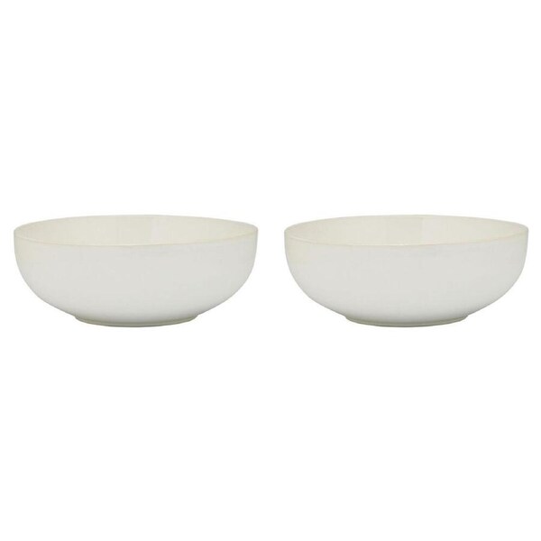 2PK Ecology Element Stoneware Serving Bowl Food/Soup Dish Tableware 27cm Blanc