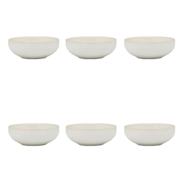 6PK Ecology Element Stoneware Bowl Food/Soup Serving Dish Tableware 11cm Blanc