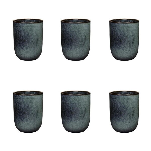 6PK Ecology Element Stoneware Cuddle Mug Water/Juice Tumbler 250ml Raven