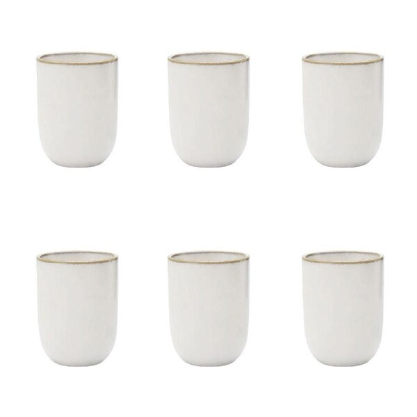 6PK Ecology Element Stoneware Cuddle Mug Drinking Tumbler Tableware 250ml Blanc