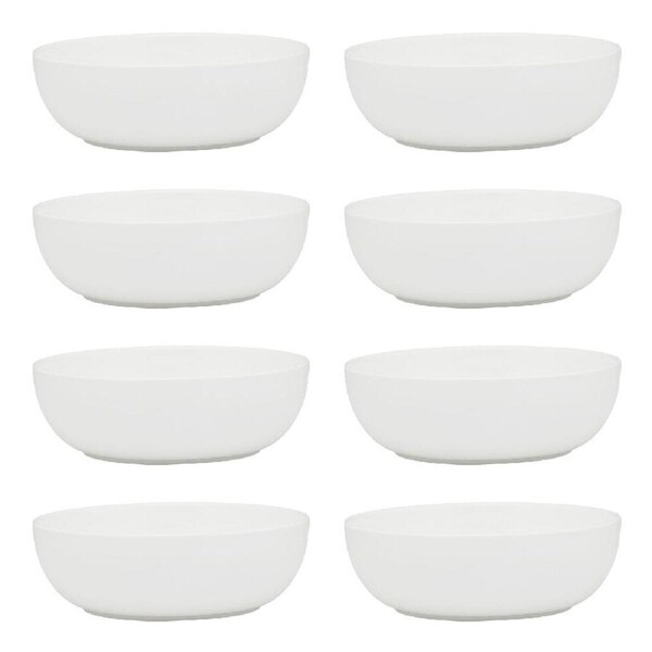 8PK Ecology Canvas Fine Bone China Cereal/Soup Bowl 15.5cm Kitchenware White