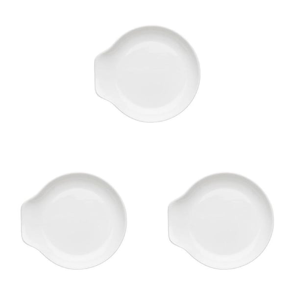 3PK Ecology Fine Bone China Canvas Durable Spoon Rest/Holder 11.5x12.5cm White