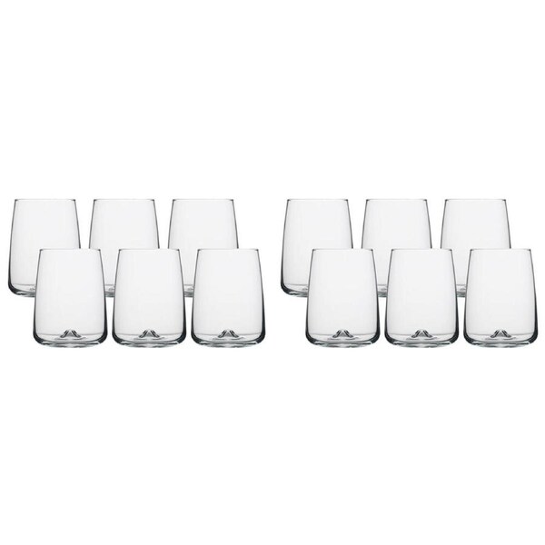 12pc Ecology Ida Stemless Wine Glasses Drinking Cup Tableware 530ml Clear