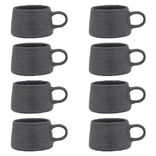8PK Ecology Ottawa Stoneware Macchiato Cup Drinking Mug Tableware 85ml Stone