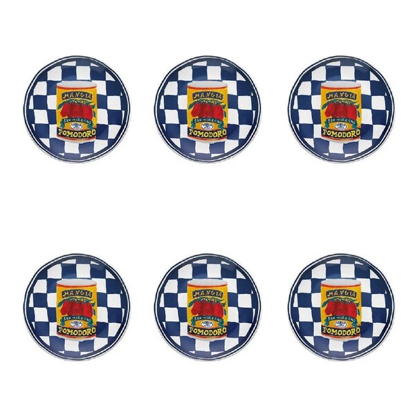 6PK Porto Valentina Porcelain Round Side Plate/Dish Tableware Tinned Tomato 20cm