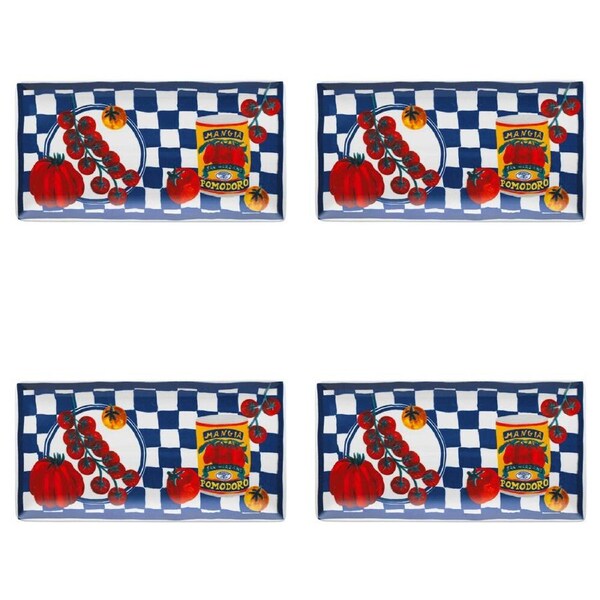 4PK Porto Valentina Porcelain Rectangle Serving Platter Food Dish 29.5cm Medley