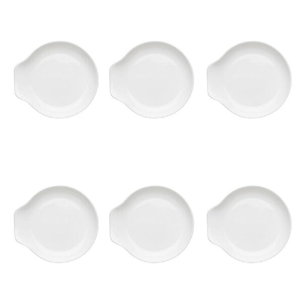 6PK Ecology Fine Bone China Canvas Durable Spoon Rest/Holder 11.5x12.5cm White