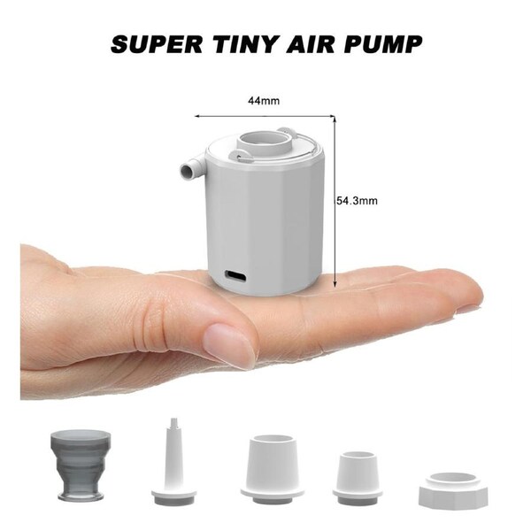 iDeer Life P01 Air pump White Tiny Pump Portable Air Pump USB Rechargeable (White)