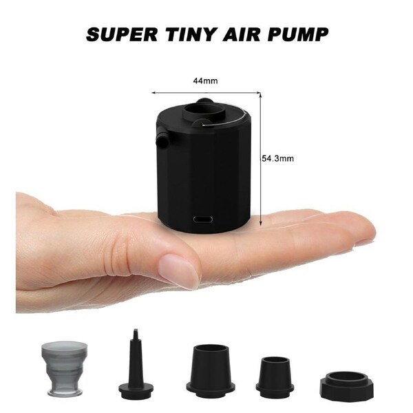 iDeer Life P01 Air pump White Tiny Pump Portable Air Pump USB Rechargeable (Black)