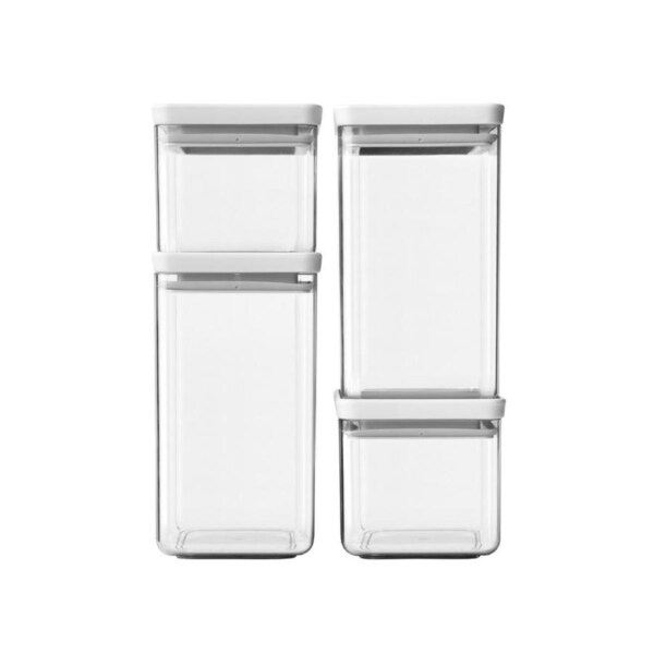 Brabantia BPA Free Stackable Storage Containers Set of 4 - Cream