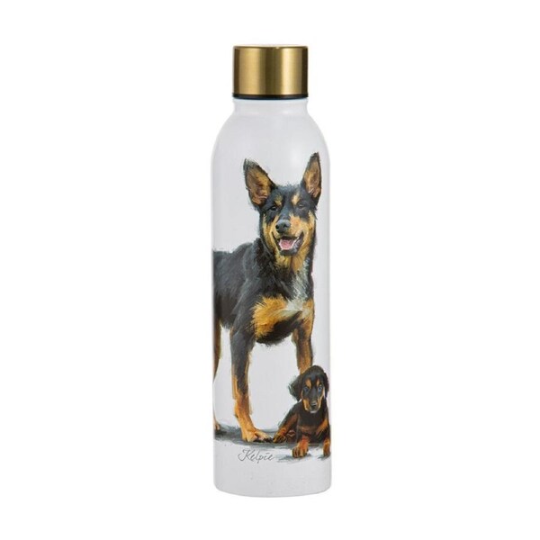 Ashdene Puppy Love Kelpie Drink Bottle 24.5cm Travel Water Container White