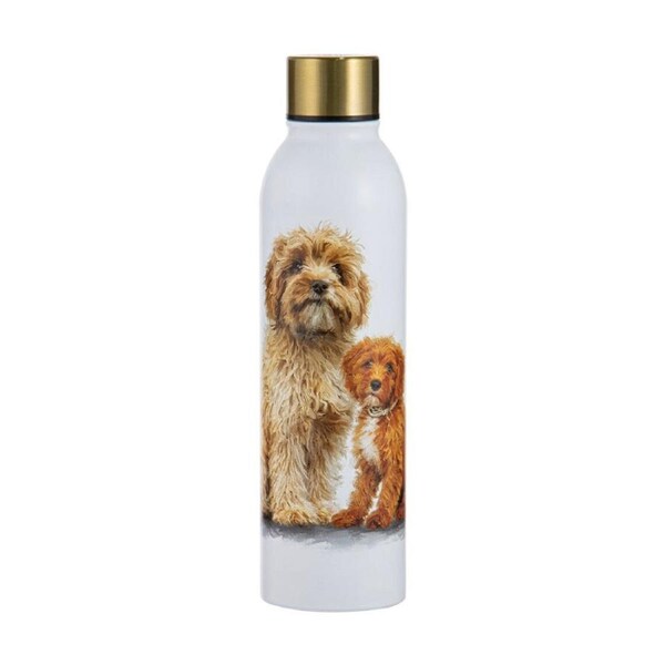 Ashdene Puppy Love Cavoodle Drink Bottle 24.5cm Travel Water Container White