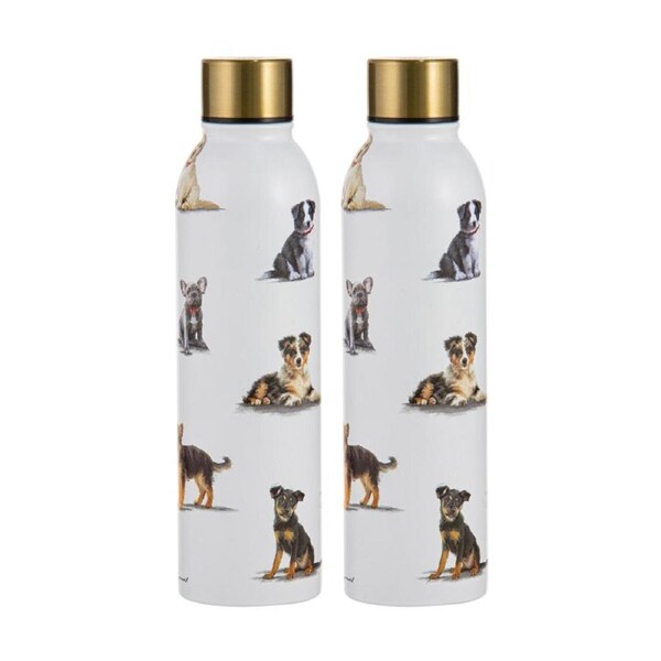 2PK Ashdene Puppy Love Puppies Drink Bottle 24.5cm Travel Water Container White