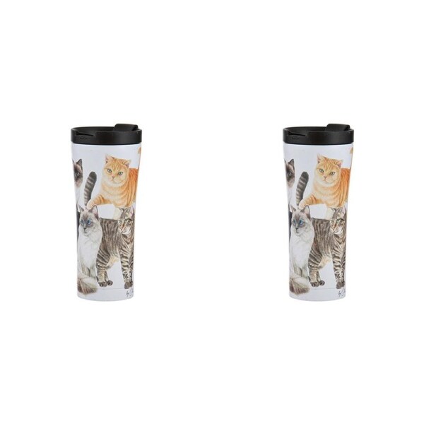 2PK Ashdene Purrrfect Moments Travel Mug Drinking Water/Juice Tumbler Cup 20cm
